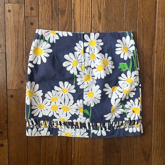 Lilly Pulitzer Floral Daisy Print Navy Mini Skirt Vintage Rare Retired - Picture 5 of 10